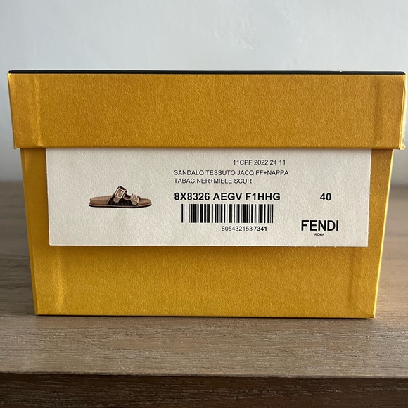 Fendi Logo-detailed canvas and leather sandals - Picture 9 of 12